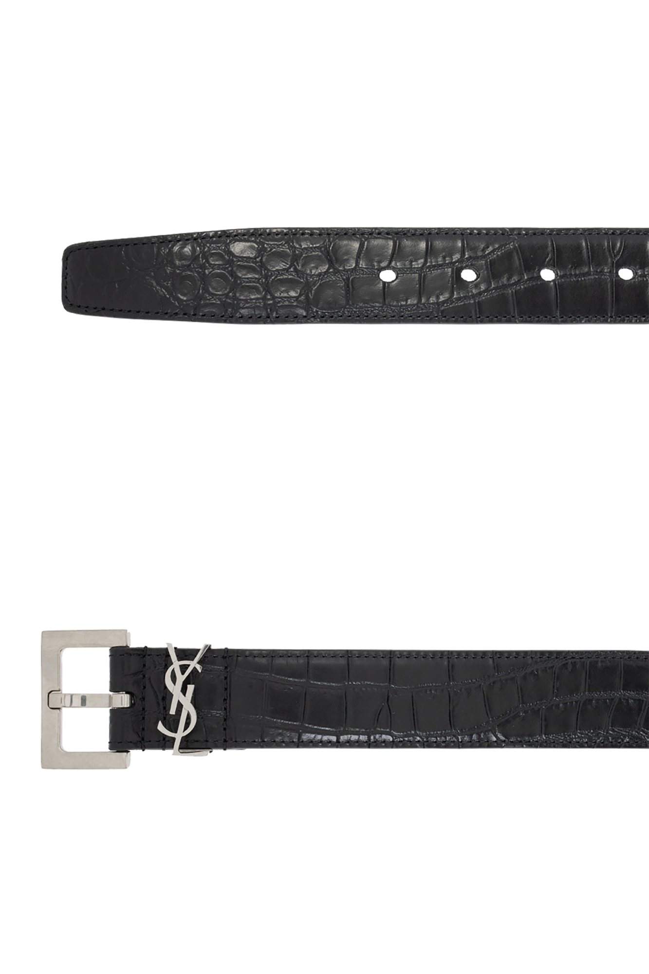 Saint Laurent Leather belt with logo | Men's Accessories
